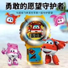 儿童益智手表-正版超级飞侠炫彩发光电子手表（10只/展示盒）SW001-SW010